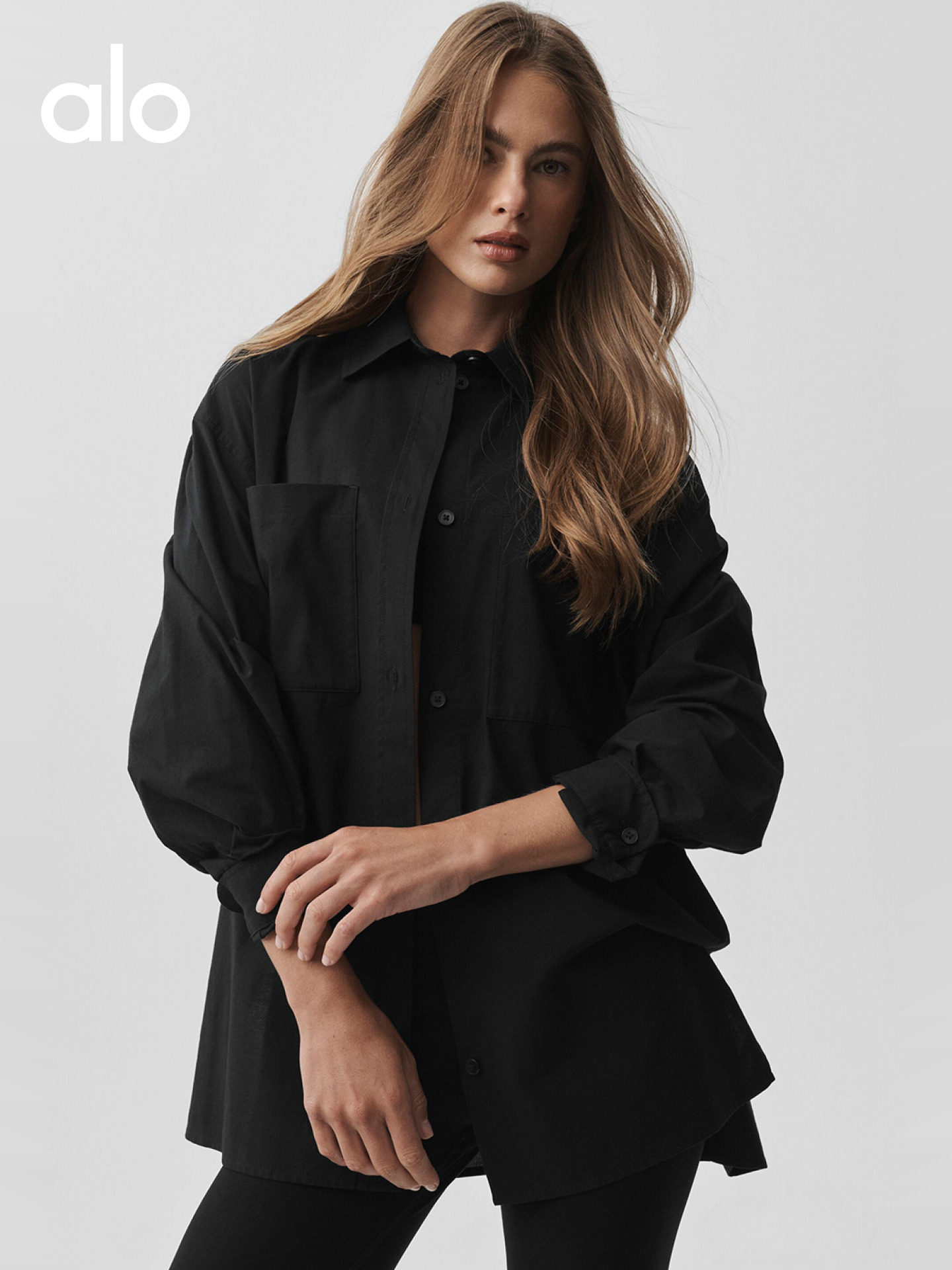 ALO Ailuo | Women's 2026 Fall Real Deal Loose Casual Button Long-Sleeve Shirt