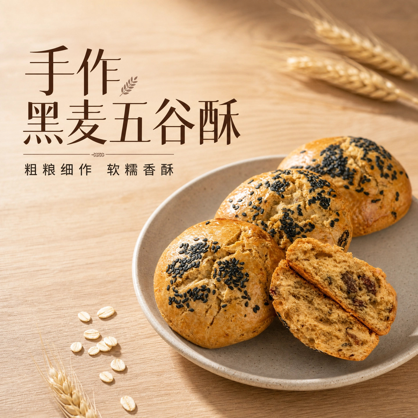 疆小来黑麦五谷杂粮软酥新疆美食果仁糕点中式饼干早餐网红零食