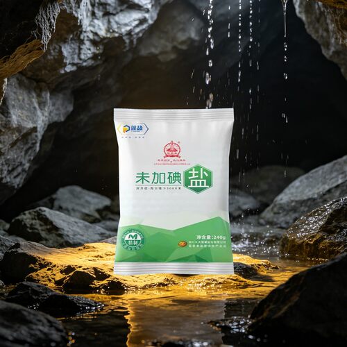 蓬基井0添加未加碘深井精制盐240g袋装家庭炒菜纯净家用食用无碘