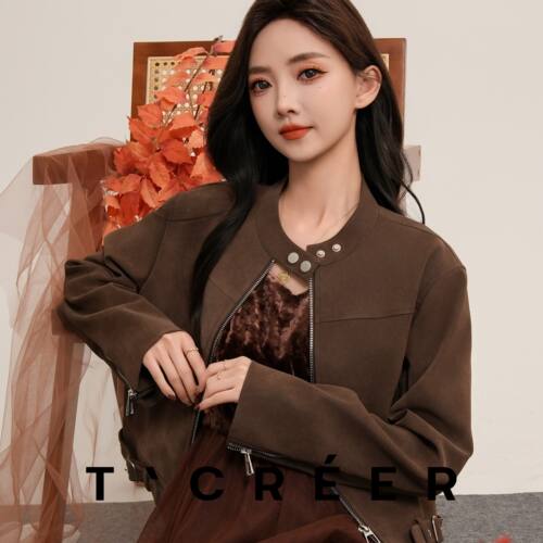 【内购会】T`CREER｜【少年志】美式复古机车短款夹克外套女 TR25