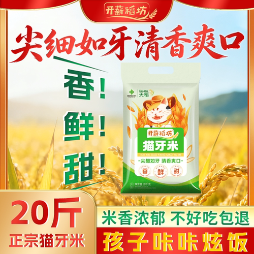 开薪稻坊正宗长粒猫牙米20斤