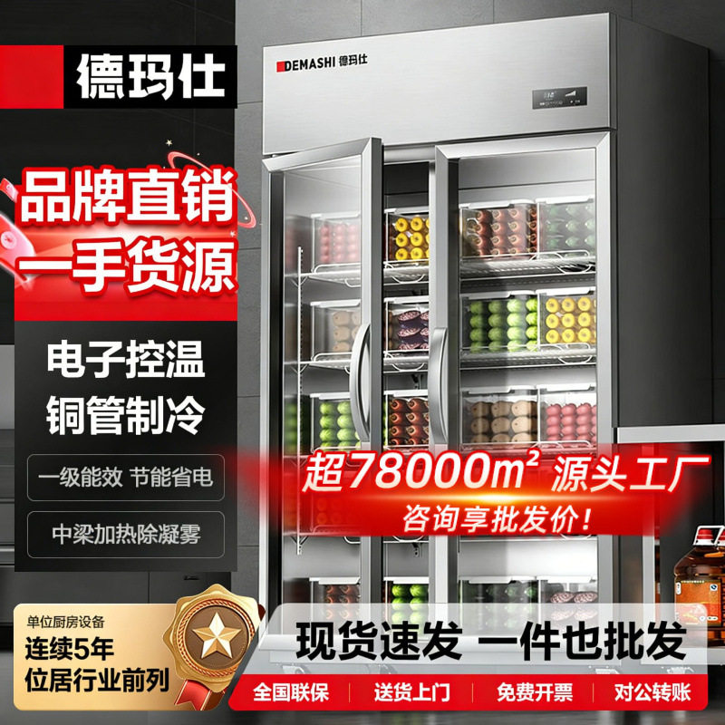 德玛仕高原专用款蔬菜保鲜冷藏柜立式双门制冷锁鲜展示柜商业用