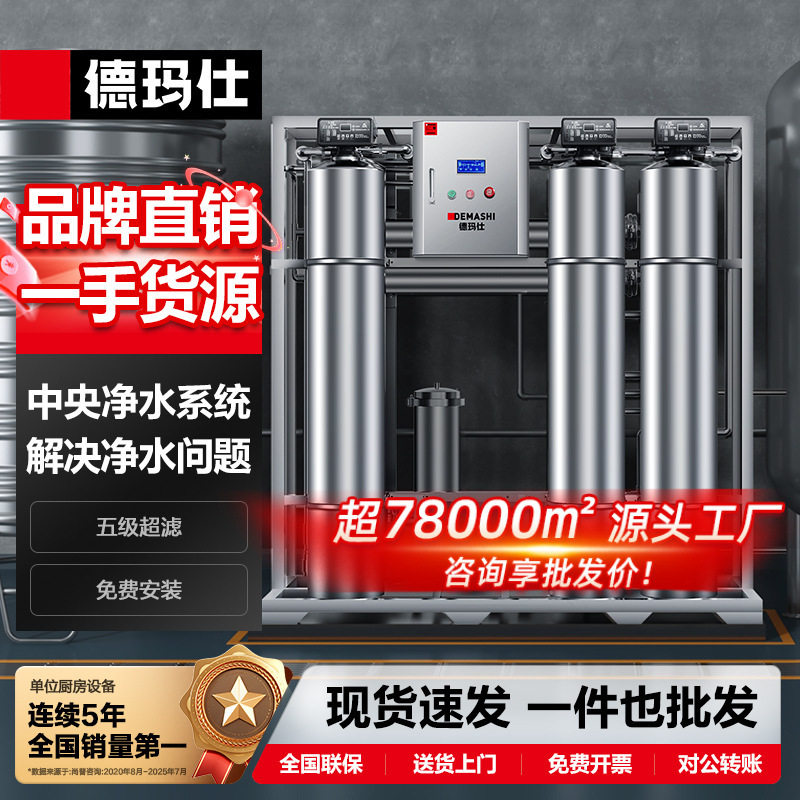德玛仕商用大型前置净水设备系统全屋纯水机单位用中央净水器哇噢