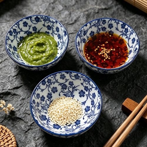 中式青花蘸料碗家用小料碟