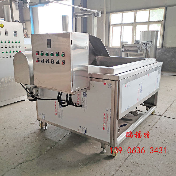 鹏福特鸭脖油炸机虎皮鸡爪油炸锅鸭掌生产线厂家加工