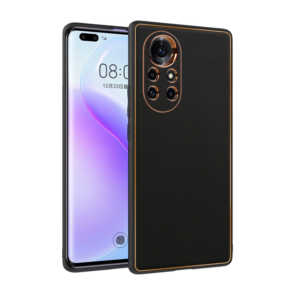 适用华为Nova8Pro手机壳nova8贴皮纹素皮PU电镀保护套8Pro后壳全包防摔时尚个性简约男女新款保护壳