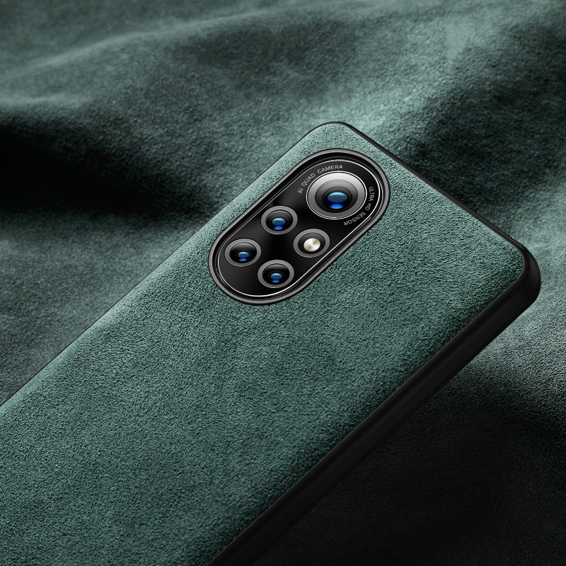 华为note8翻毛皮后盖手机壳
