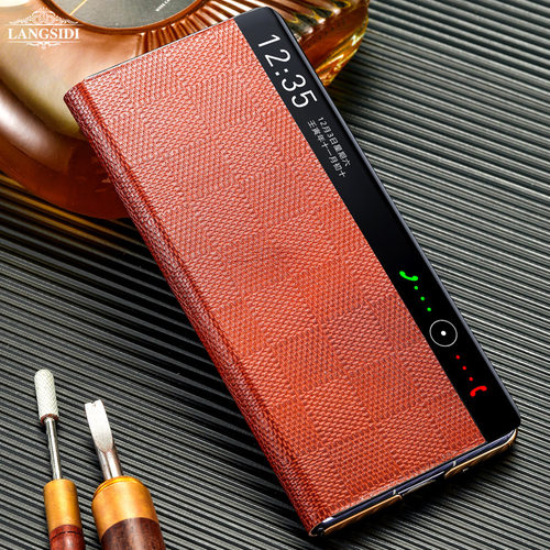 mateX5真皮翻盖手机壳