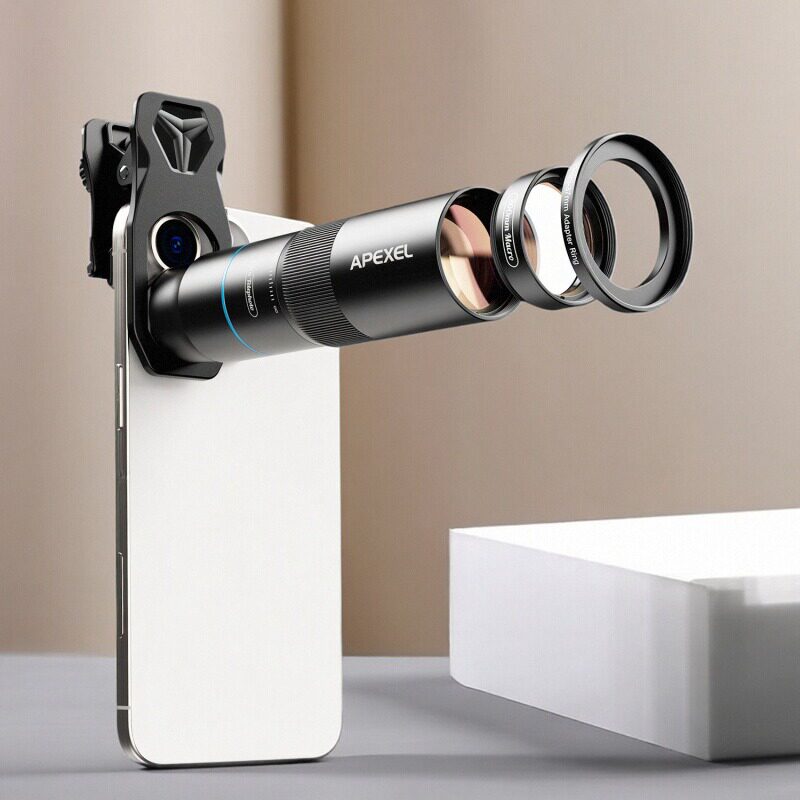 适用于苹果三星小米vivo外置镜头演唱会钓鱼拍摄10倍无畸变外置望远长焦微距二合一手机镜头