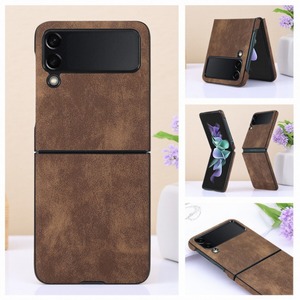 适用于三星Galaxy Z Flip3/4/5/6 5G手机壳商务折叠屏flip4保护套时尚个性简约SM-F7110皮套全包防摔保护壳