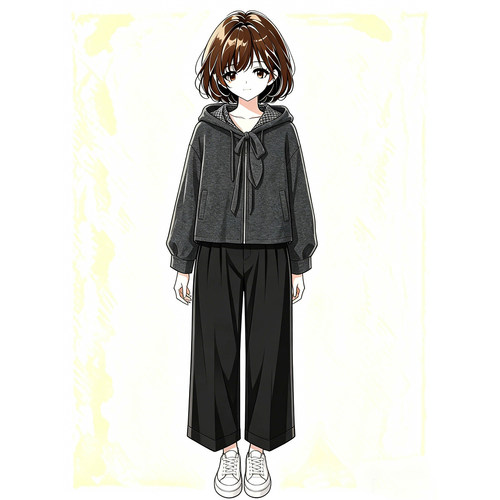Hooxun逅荨【雾岛半日】 格子拼接绑带拉链外套HX915L046