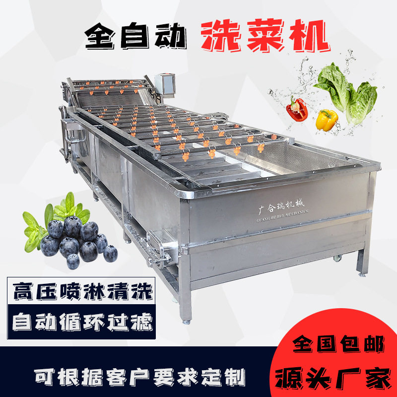 厂家叶菜类蔬菜果蔬气泡清洗机商用全自动高压喷淋洗菜机设备