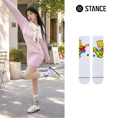 STANCE潮流袜子辛普森联名款巴特大印花男袜女袜中筒袜穿搭潮袜