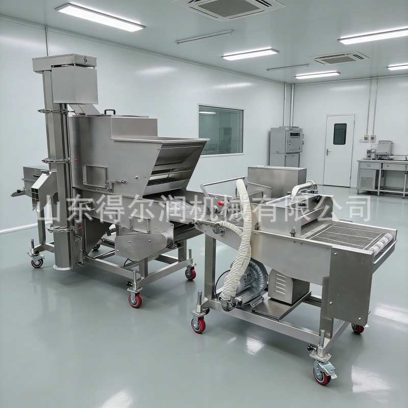 全自动牛奶酥上浆机裹糠机圆盘裹果粒碎机器清洗方便操作简单