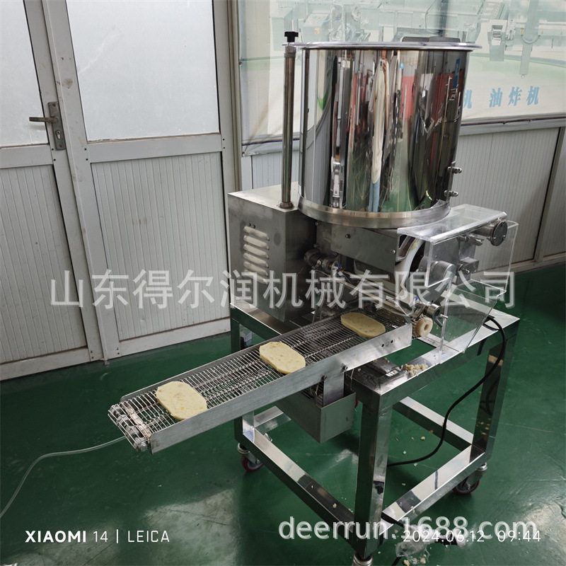 椭圆形肉饼成型机小型油炸鸡块生产线厚度可调节模具易清洗拆卸
