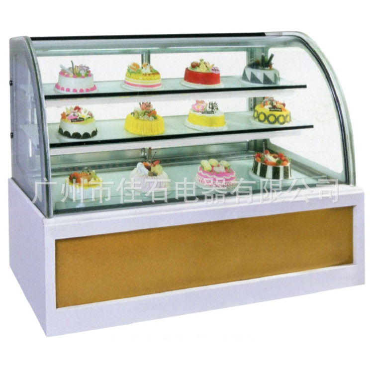 厂家批发直角大理石110VCakecabinet冷藏柜圆弧蛋糕展示柜