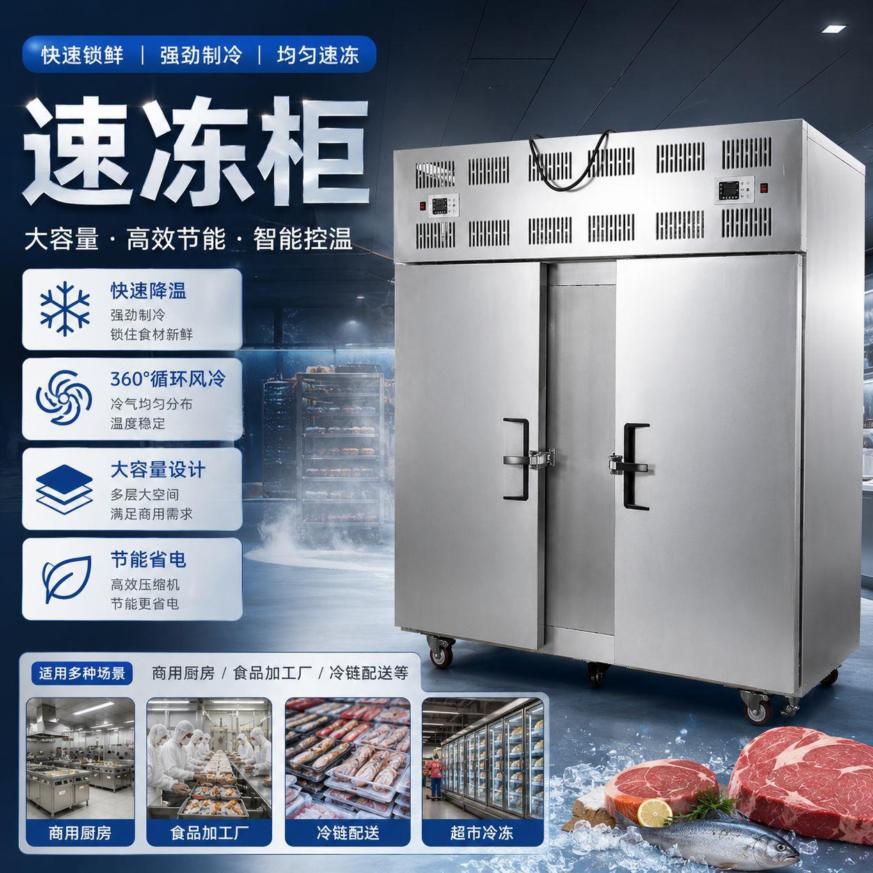 小型食品速冻柜 商用急速冷冻箱 肉类熟食水产冻品加工设备