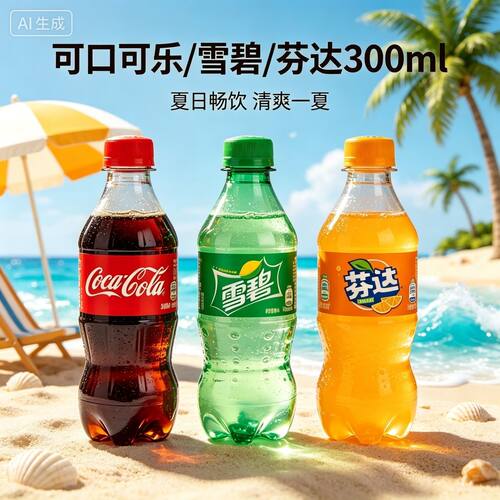 可口可乐雪碧芬达300ml*9瓶装碳酸饮料汽水夏日畅饮清爽夏季饮品