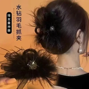 2026新款珠珠蝴蝶结透视羽毛抓夹气质时尚发卡夹子头饰网红爆款JH