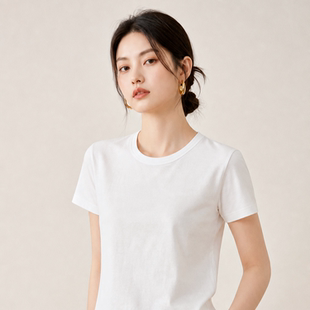 【CC家CC】纯汉麻T恤白色2026夏季上衣新款女士U领短袖ZZHM010