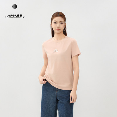 阿玛施纯棉印花短袖T恤女士
