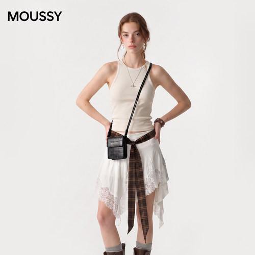MOUSSY日系鳄鱼纹迷你耳机方包