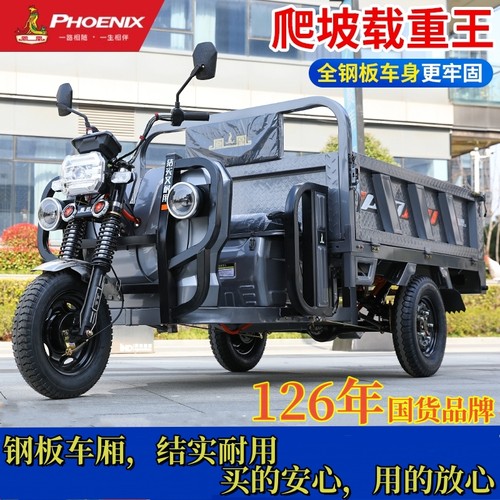 凤凰大车厢电动三轮车电瓶车家用农用载重爬坡拉货大功率可上牌