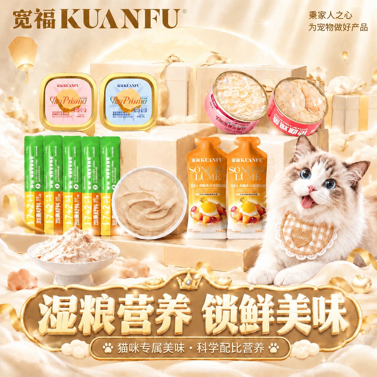 宽福猫条猫罐头猫饭尝鲜礼包