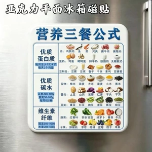【营养三餐】亚克力磁吸冰箱贴健康营养均衡饮食创意家用厨房SJ