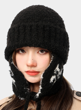 OVANCY羊毛雷锋帽女冬季哈尔滨东北防寒包头护耳可爱保暖针织帽子