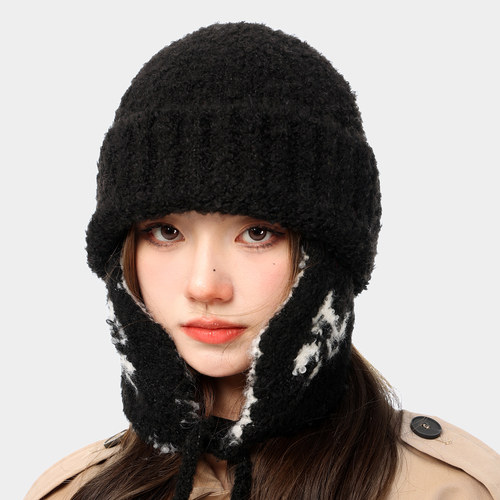 OVANCY羊毛雷锋帽女冬季哈尔滨东北防寒包头护耳可爱保暖针织帽子