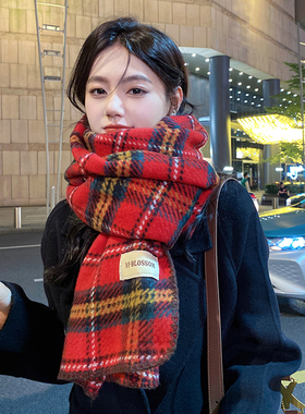 OVANCY高级感新年围巾女冬季2025新款红色情侣披肩生日送礼围脖潮