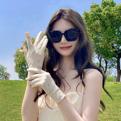 OVANCY防晒手套女夏季防紫外线户外冰丝薄款手套开车骑行登山防滑