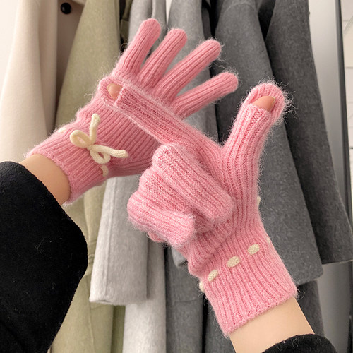 玩手机可触屏冬天骑行羊毛手套