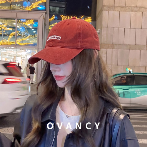 OVANCY显脸小棒球帽女2026新款宽帽檐软顶防晒鸭舌帽遮脸太阳帽潮