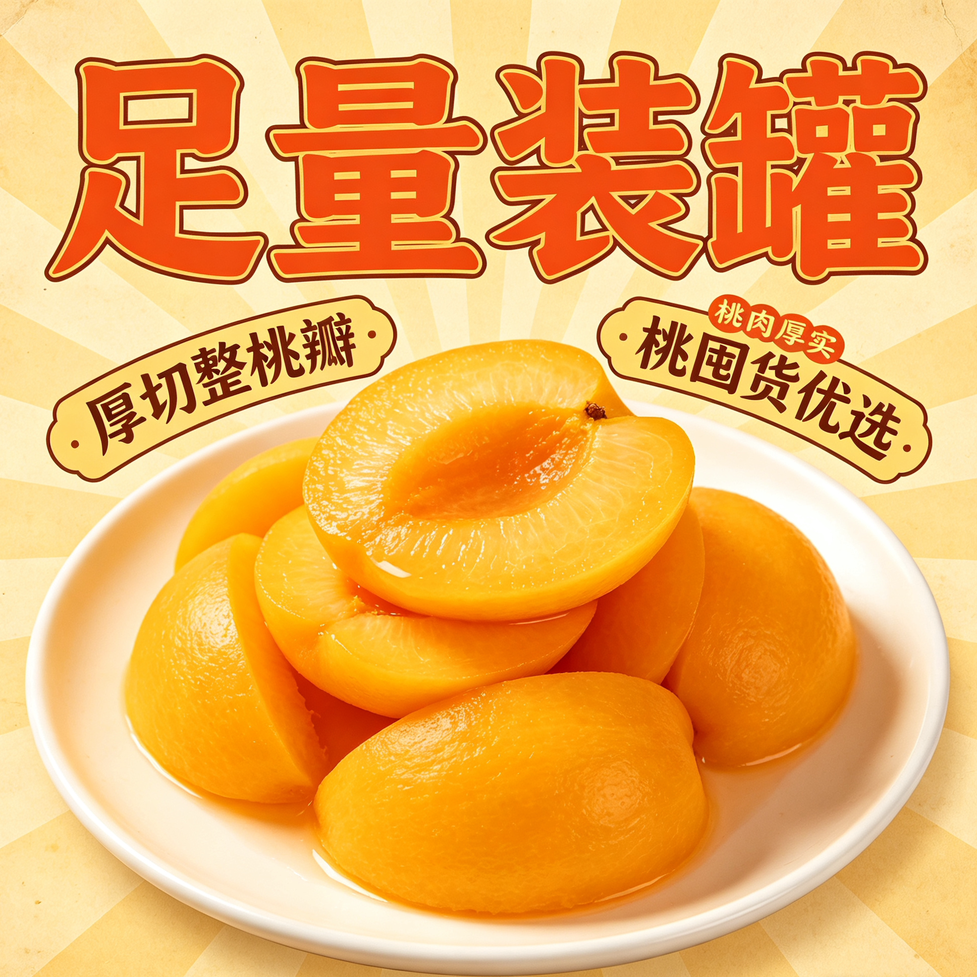 果愿黄桃罐头510g清甜多汁