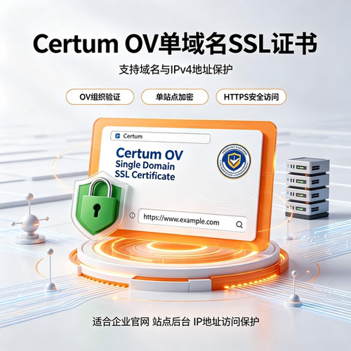 Certum OV单域名SSL证书 企业组织认证域名IPv4网站HTTPS加密证书