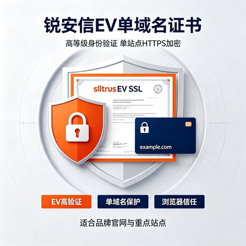 锐安信ssltrusEV单域名SSL证书企业实名认证网站HTTPS加密安全