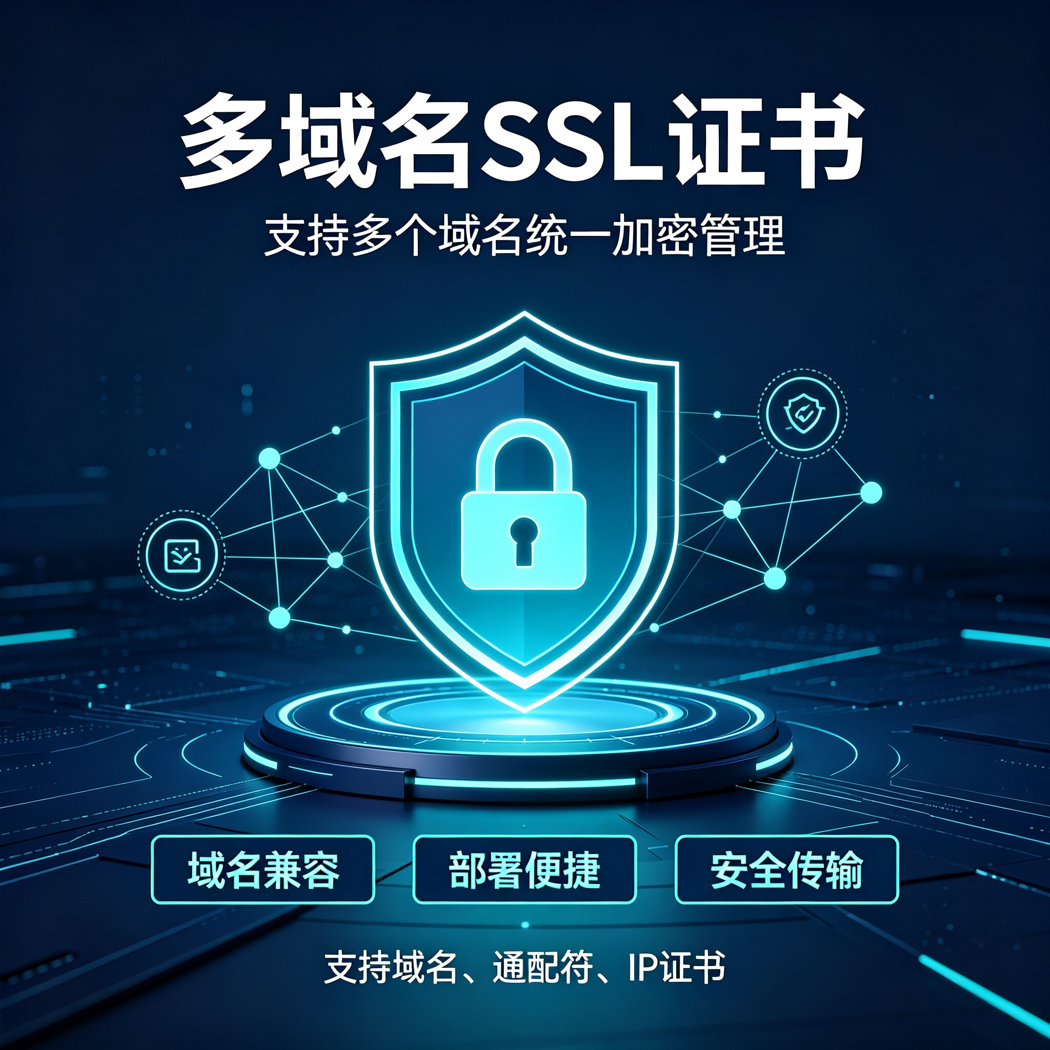 DV多域名SSL证书支持域名通配符IPv4混合部署网站HTTPS加密安装认