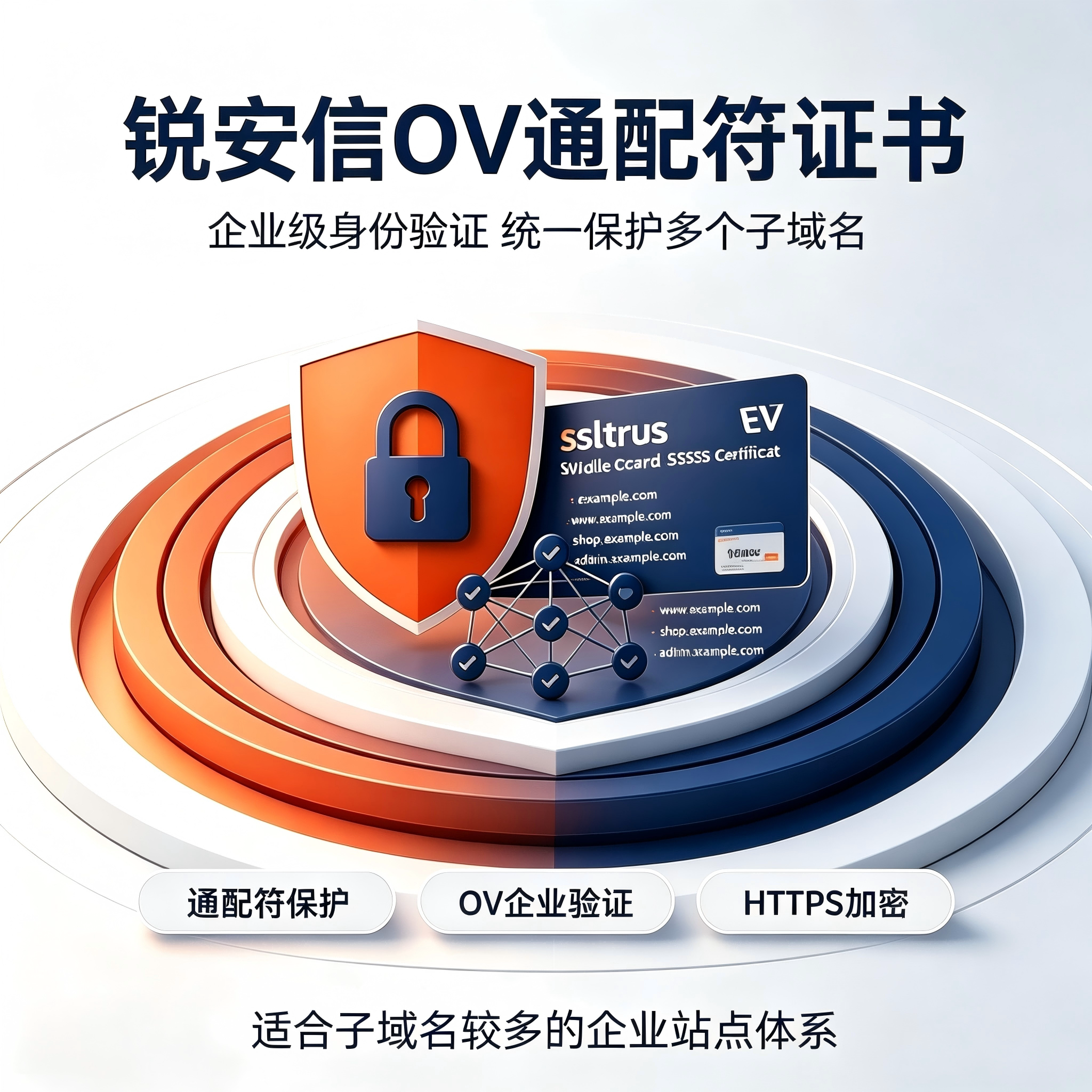 ssltrus锐安信OV通配符SSL证书企业认证全站子域名HTTPS安全加密