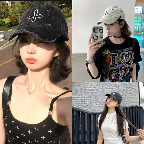 SMFK帽子十字花棒球帽刺绣牛仔