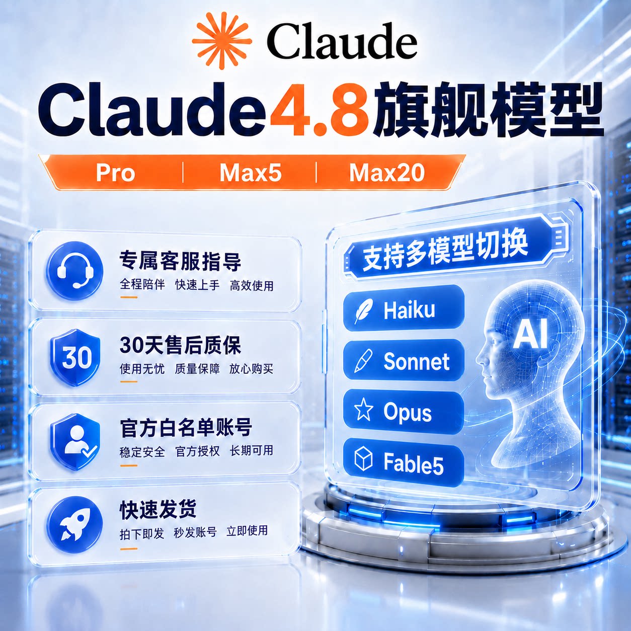 代订阅Claude Pro官网成品Code克劳德Fable5模型Max20账号质保 - 实物图