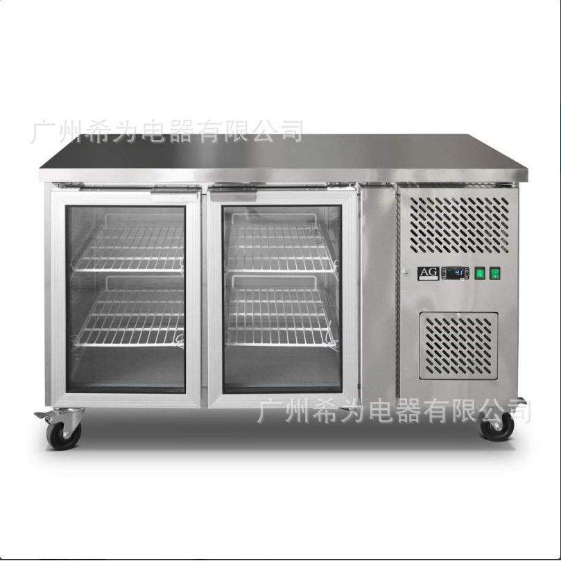 风冷台冷藏保鲜柜开槽沙拉台冰箱商用水吧酒吧蓝光操作台冷柜