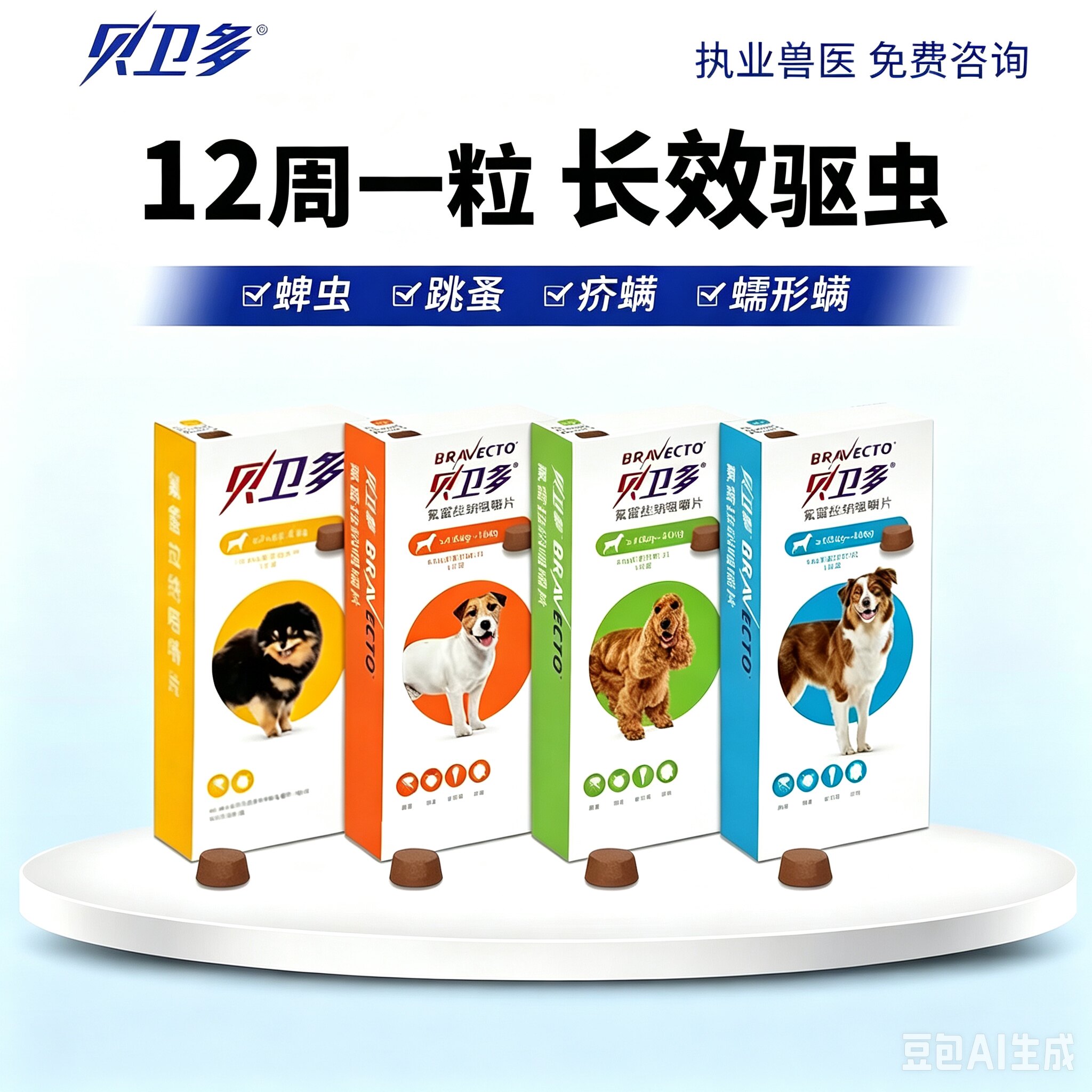 贝卫多狗狗驱虫药蜱虫疥虫长效