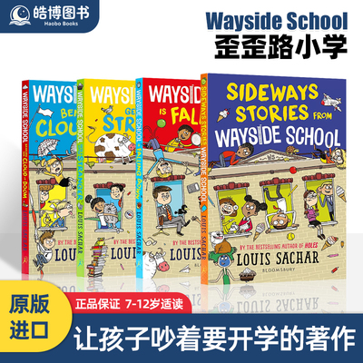 歪歪路小学1234 Sideways Stories From Wayside School英文原版 路易斯萨奇尔 荒诞故事 桥梁章节书课外阅读