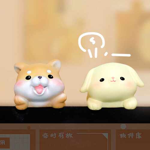 宝贝故事趴趴小动物小摆件车载电脑装饰放置办公室用品儿童摆件