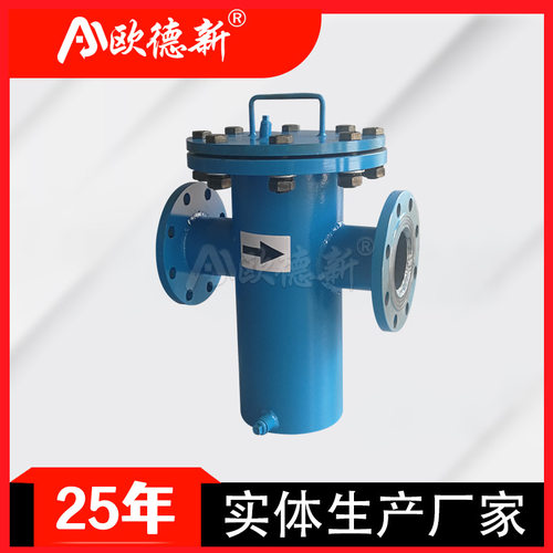 篮式过滤器直通快开DN100不锈钢平口工业法兰SBL毛发蓝式过滤器