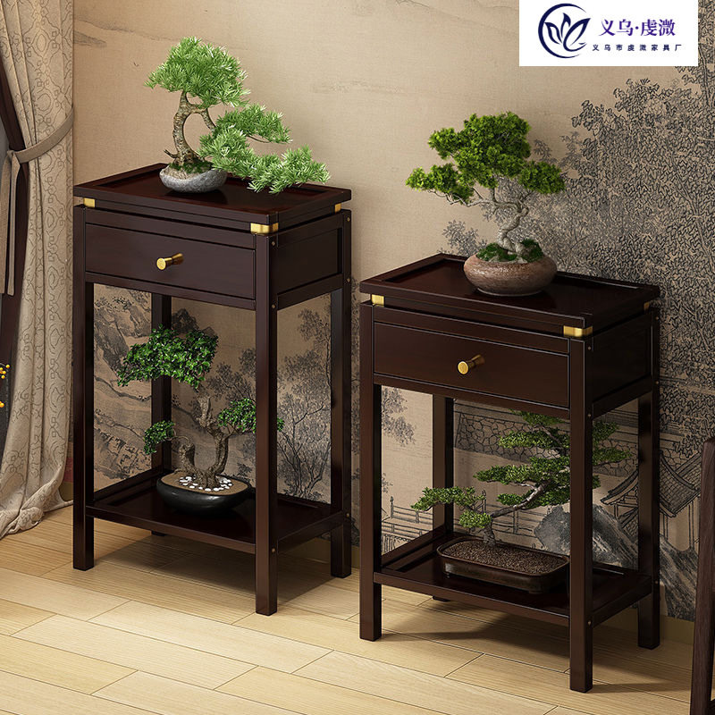 置物架落地式多层阳台盆景花架非实木玄关柜入户正对门植物摆放架图片