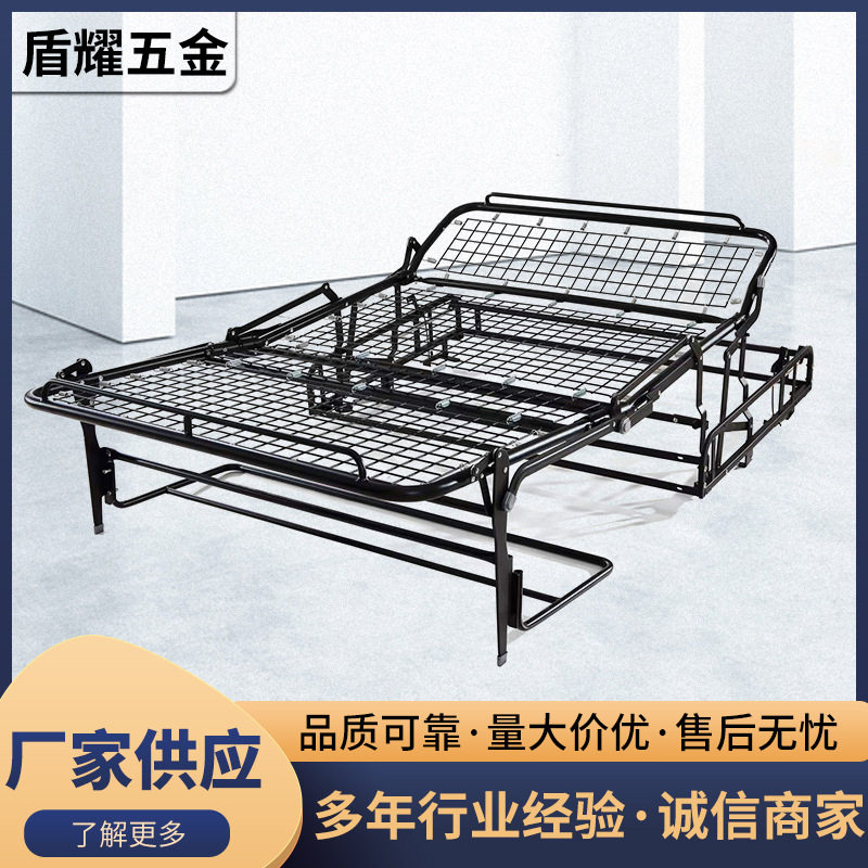 多功能沙发床架全铁网三折铁架折叠两用办公室双人酒店沙发床铁架图片