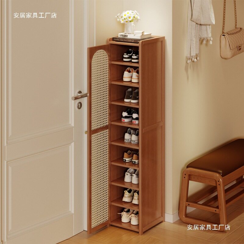 家用门口窄款鞋柜门外走廊用玄关入户门多层家用室内收纳简易鞋架图片